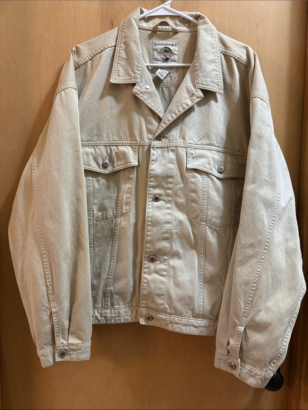 Vintage Banana Republic - Men's Tan Cotton Denim Relaxed Jacket Size XL